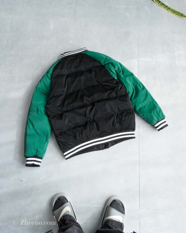 بامبر جکت کلاه دار دورنگ مشکی سبز JTQ