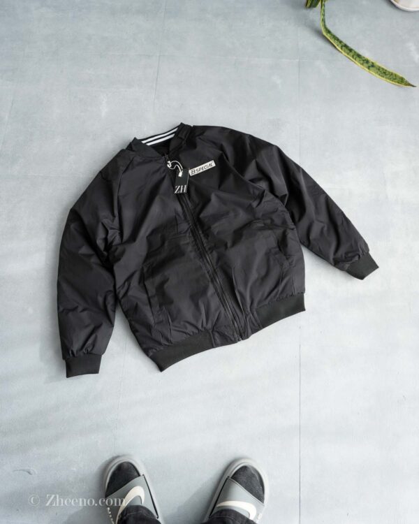 بامبر جکت کلاه دار دورنگ مشکی سبز JTQ