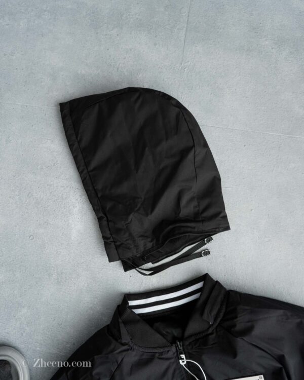 بامبر جکت کلاه دار دورنگ مشکی سبز JTQ