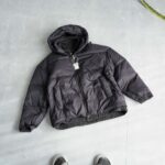 جکت کلاه دار مشکی ساده داخل پر EiderDown