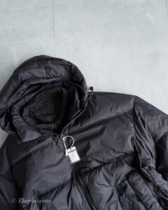 جکت کلاه دار مشکی ساده داخل پر EiderDown