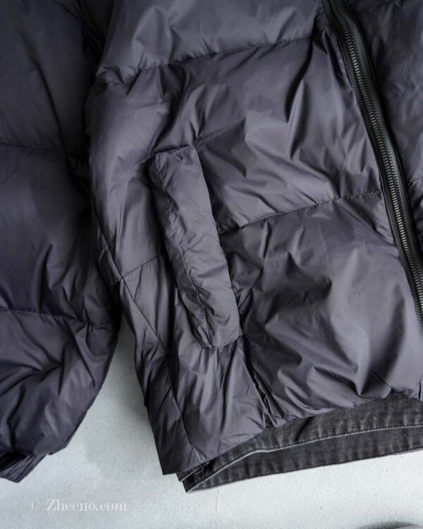 جکت کلاه دار مشکی ساده داخل پر EiderDown