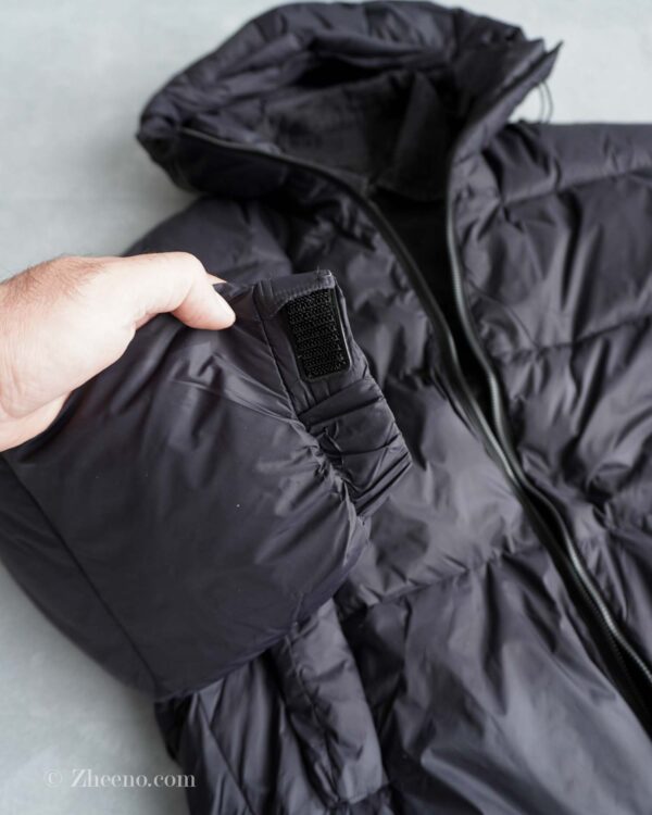 جکت کلاه دار مشکی ساده داخل پر EiderDown