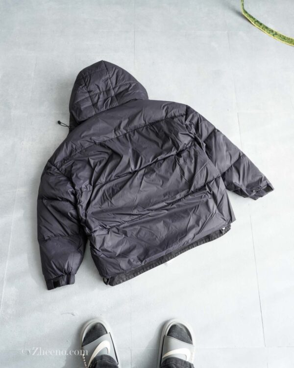 جکت کلاه دار مشکی ساده داخل پر EiderDown