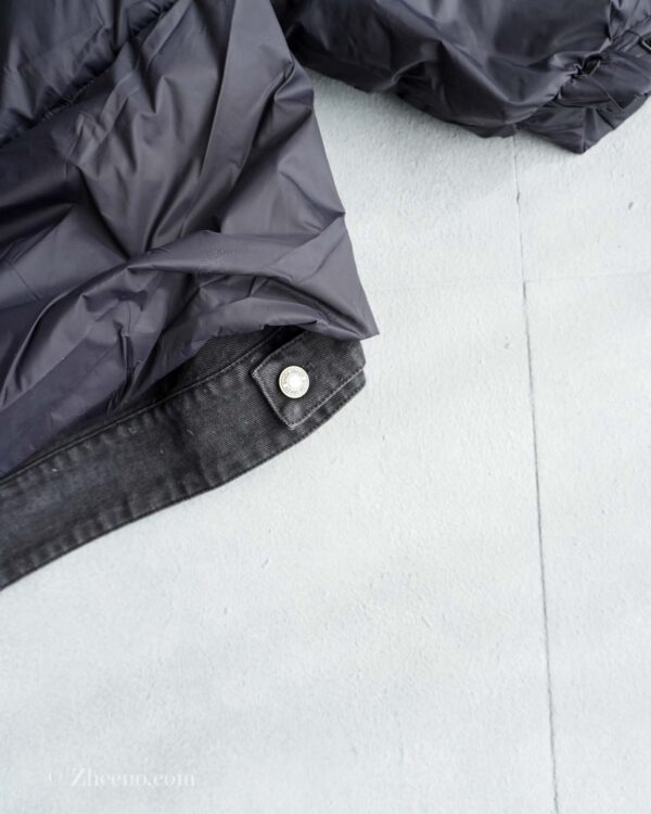 جکت کلاه دار مشکی ساده داخل پر EiderDown