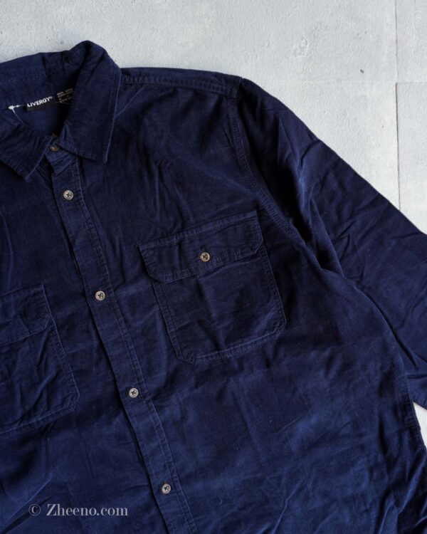 پیراهن کبریتی سرمه ای جیب دار Livergy