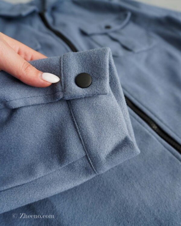 جکت آبی آسمانی ساده Shein