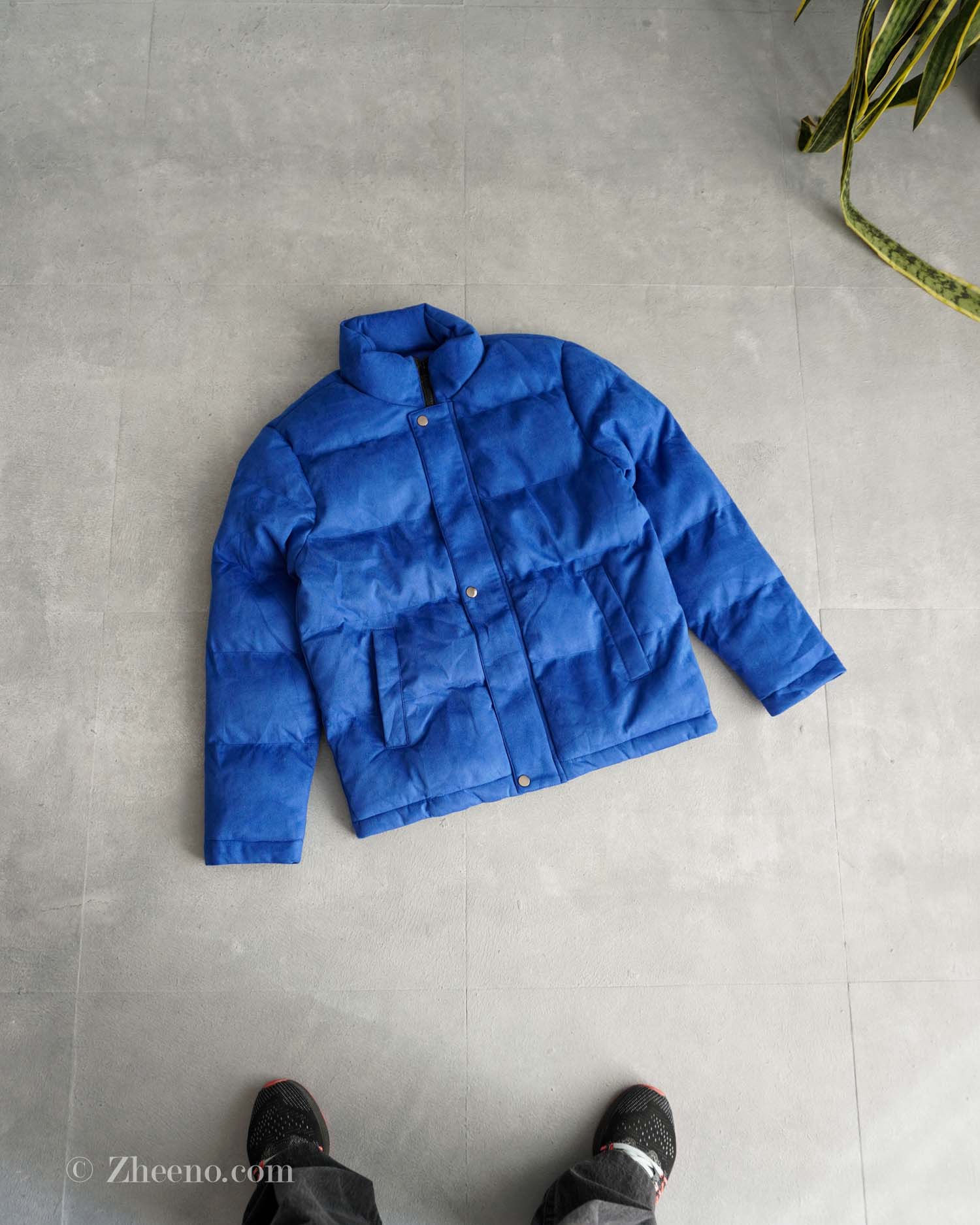 17647769096713473 جکت داخل پر آبی ساده Shein