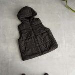 پافر بلند مشکی کلاه‌دار ساده Shein