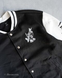 بامبر جکت مشکی آستین سفید Shein