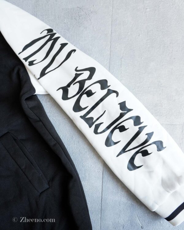 بامبر جکت مشکی آستین سفید Shein