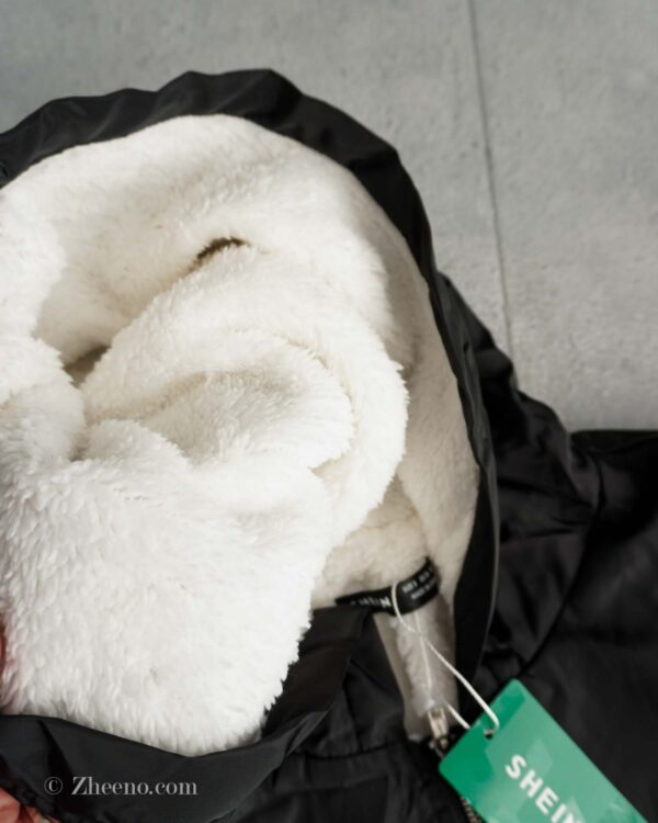 بامبر جکت کلاه دار مشکی Shein