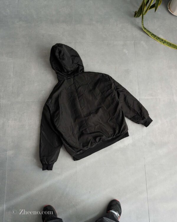 بامبر جکت کلاه دار مشکی Shein