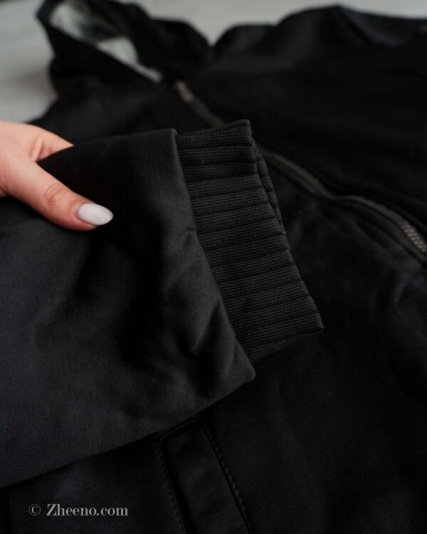 بامبر جکت مشکی کلاه دار داخل خز