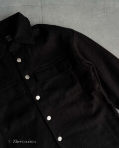 جکت مشکی ساده دکمه دار Shein