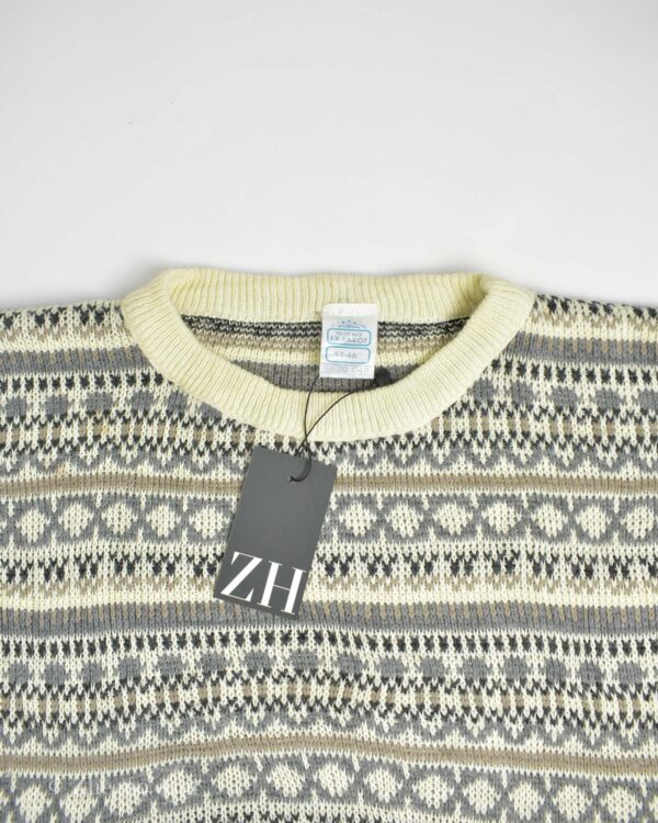 بافت وینتیج شیری طرح دار