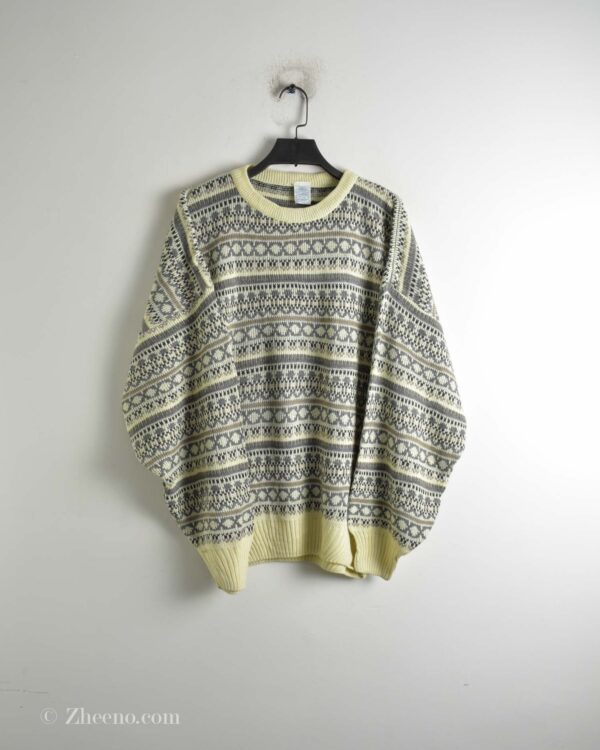 بافت وینتیج شیری طرح دار