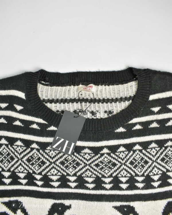 بافت وینتیج مشکی سفید طرح پنگوئن Mossimo