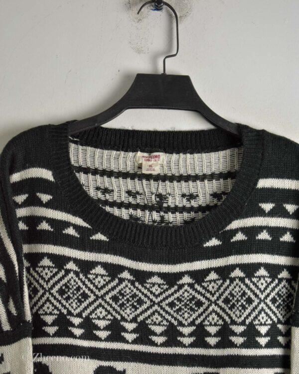 بافت وینتیج مشکی سفید طرح پنگوئن Mossimo