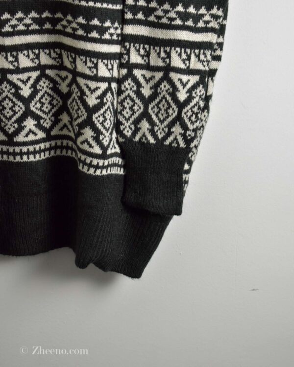 بافت وینتیج مشکی سفید طرح پنگوئن Mossimo