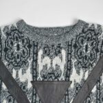 بافت وینتیج چرم دار سفید مشکی