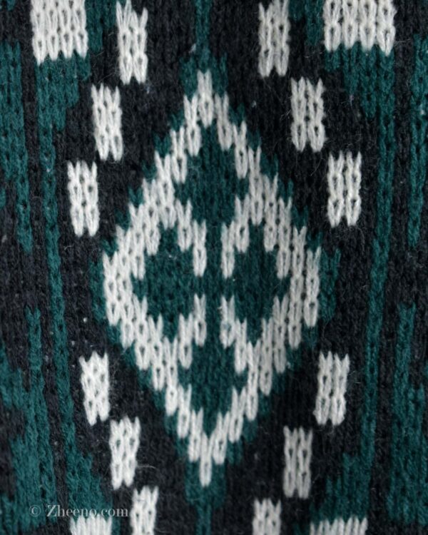 بافت وینتیج سبز سفید طرح دار