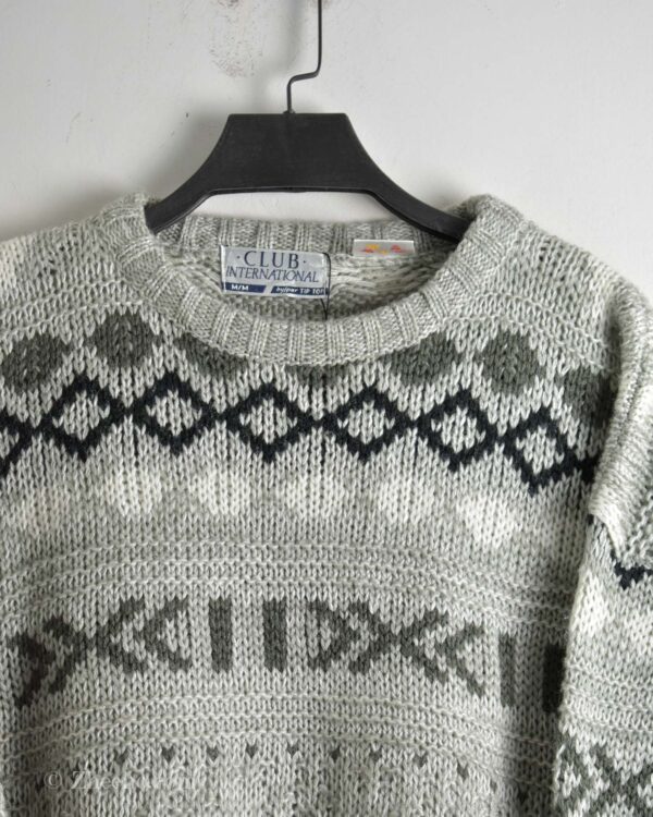 بافت وینتیج درشت طوسی Club International