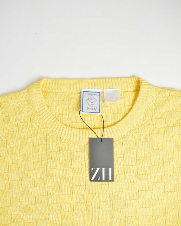 بافت وینتیج زرد طرح گلف Vomo Sunday's