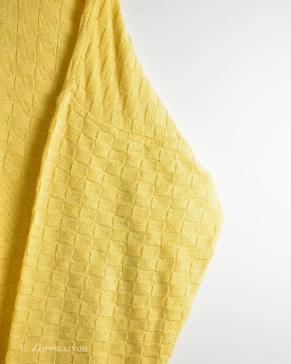 بافت وینتیج زرد طرح گلف Vomo Sunday's