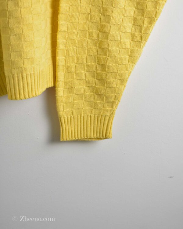 بافت وینتیج زرد طرح گلف Vomo Sunday's