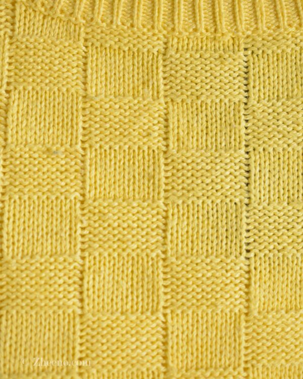 بافت وینتیج زرد طرح گلف Vomo Sunday's