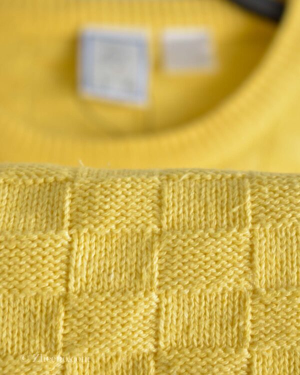 بافت وینتیج زرد طرح گلف Vomo Sunday's