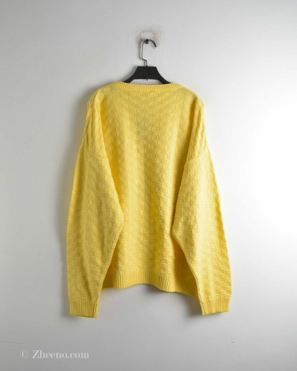 بافت وینتیج زرد طرح گلف Vomo Sunday's