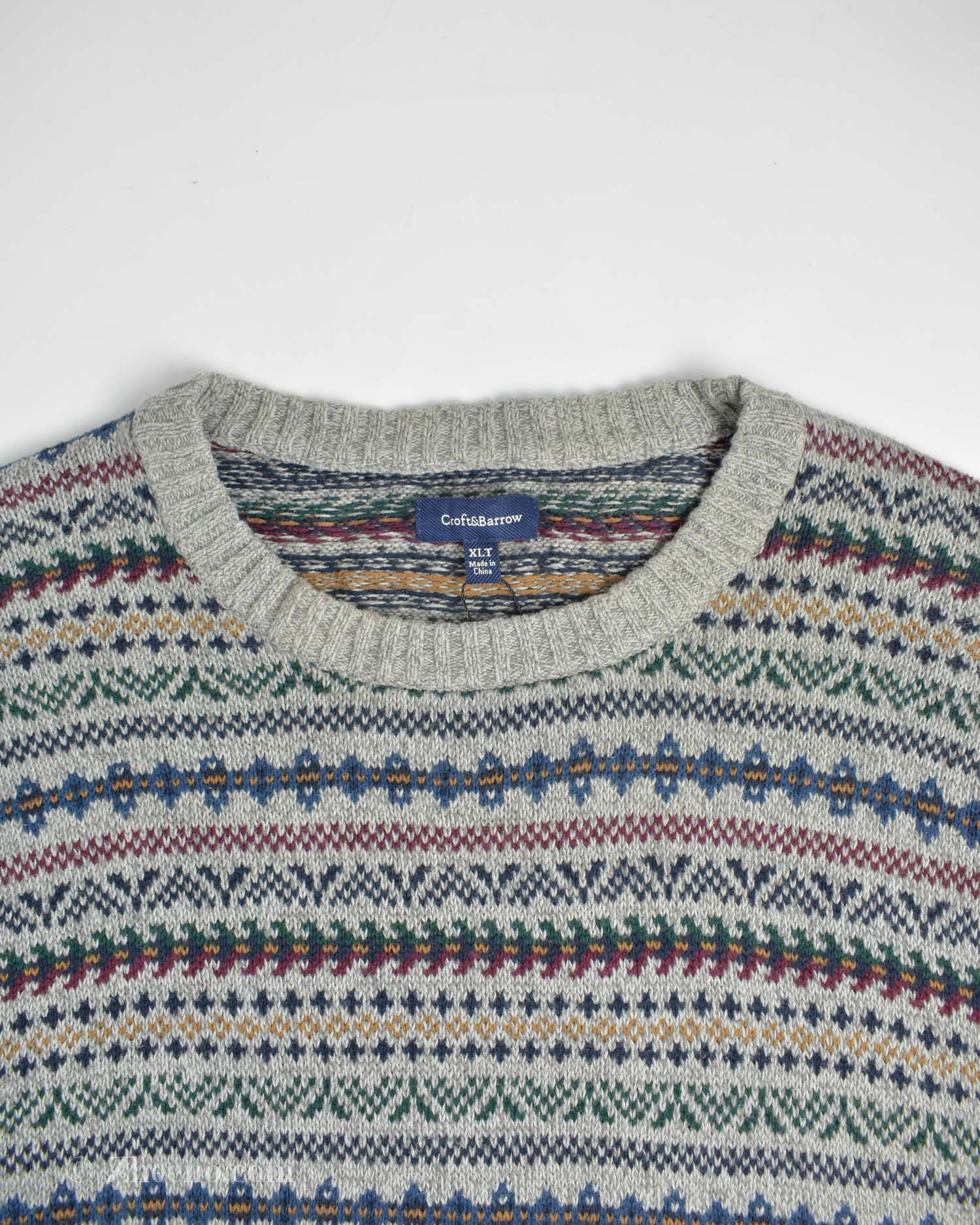 17648605652096829 بافت وینتیج طوسی طرح دار Croft & Barrow