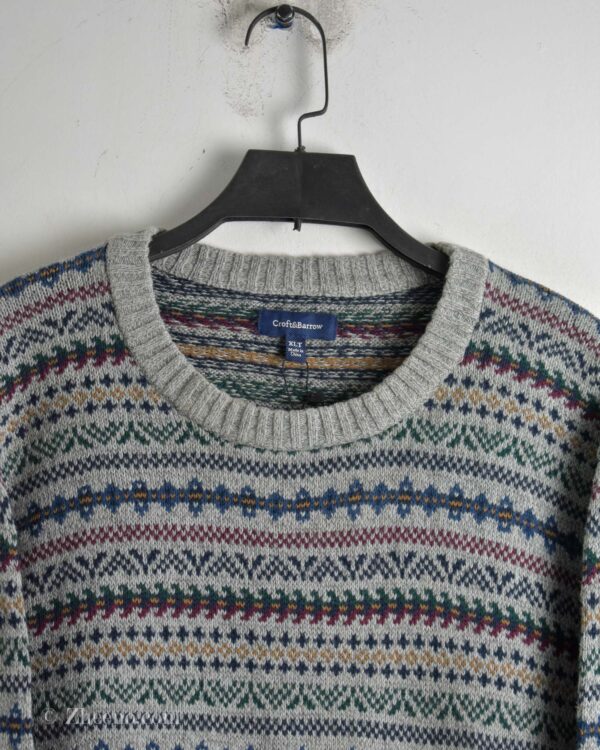 بافت وینتیج طوسی طرح دار Croft & Barrow