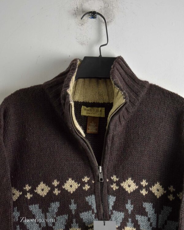 بافت وینتیج یقه دار قهوه ای Sonoma