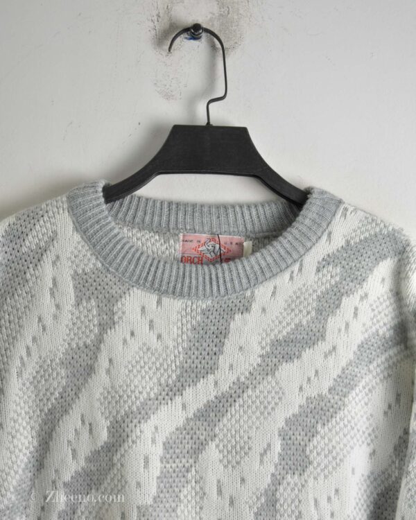 بافت وینتیج سفید طوسی Orch