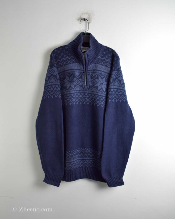 بافت وینتیج سرمه ای یقه دار Weatherproof