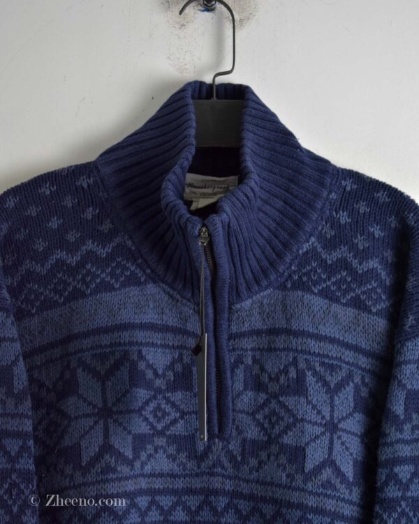 بافت وینتیج سرمه ای یقه دار Weatherproof