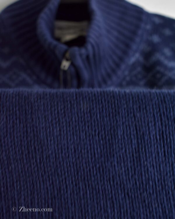 بافت وینتیج سرمه ای یقه دار Weatherproof