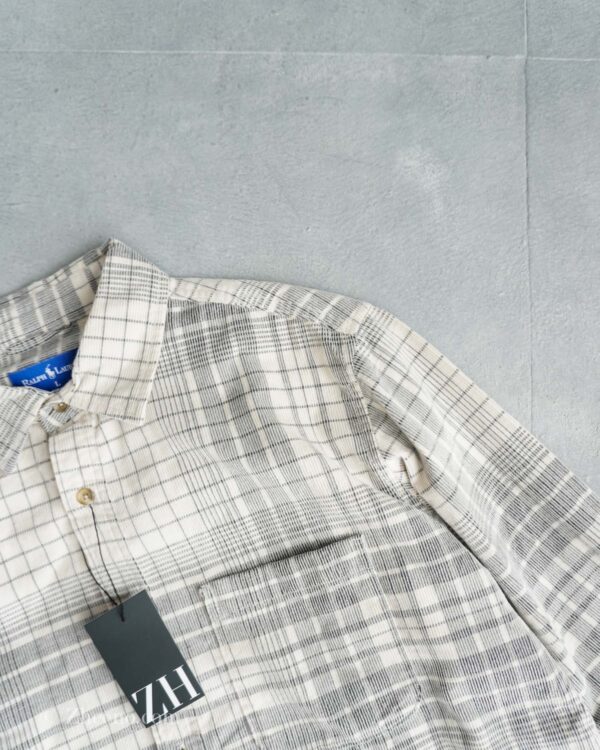 پیراهن کبریتی سفید طوسی Ralph Lauren