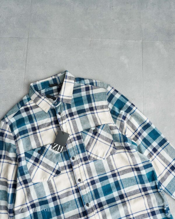 پیراهن پشمی سفید سبز Livergy