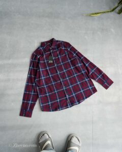 پیراهن پشمی قرمز سرمه ای Livergy