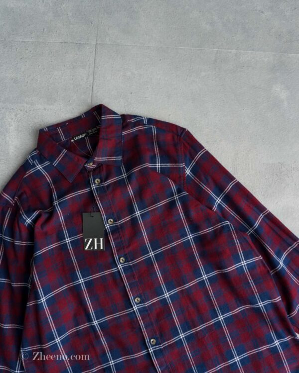 پیراهن پشمی قرمز سرمه ای Livergy