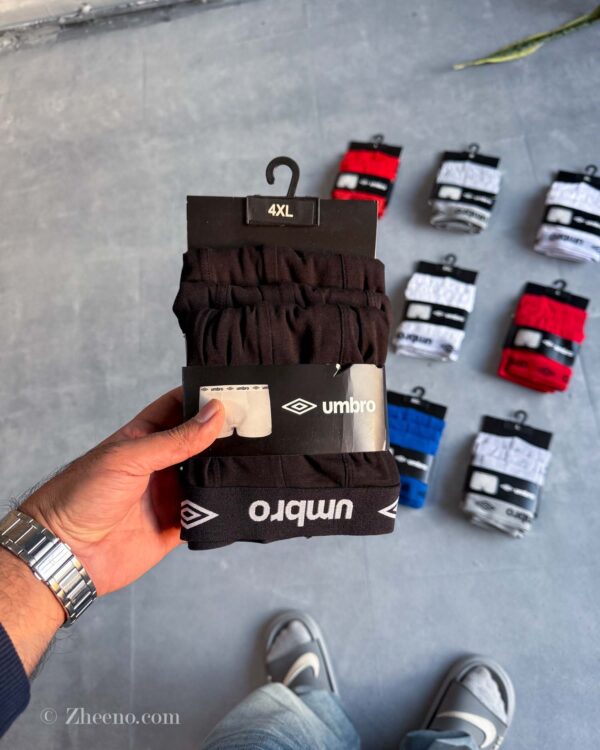 شورت نخی مشکی umbro پک ۳ عددی