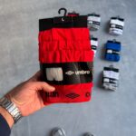 شورت نخی قرمز umbro پک ۳ عددی