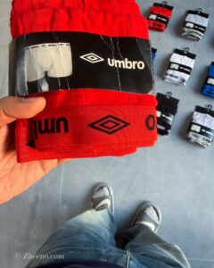 شورت نخی قرمز umbro پک ۳ عددی