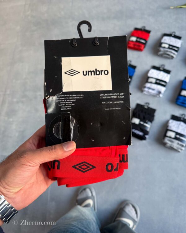 شورت نخی قرمز umbro پک ۳ عددی
