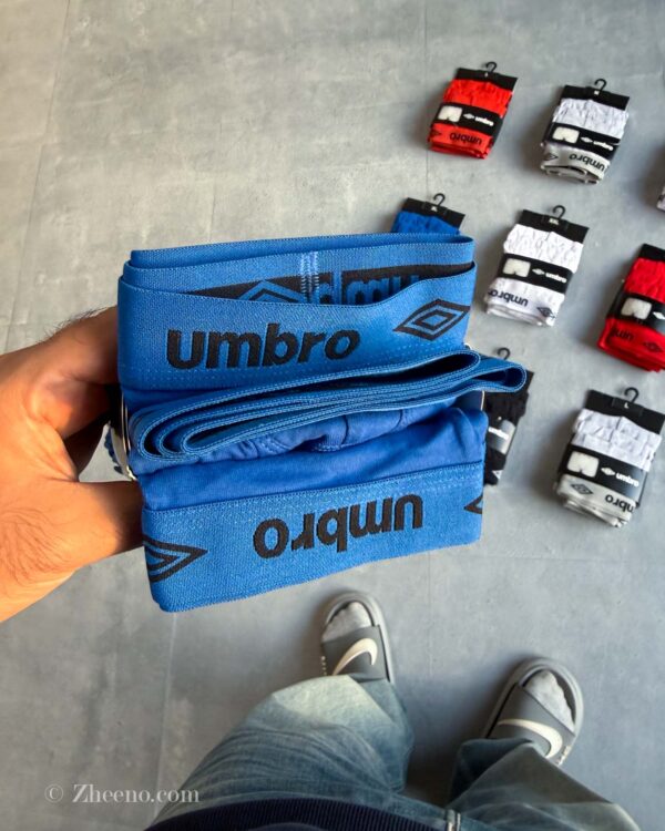 شورت نخی آبی umbro پک ۳ عددی