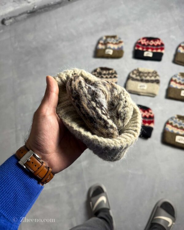 کلاه بافت ضخیم وینتیج 1977 کرم